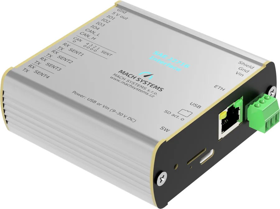 SAE J2716 Interface 本体（ETH・USB-C・Vin端子側）