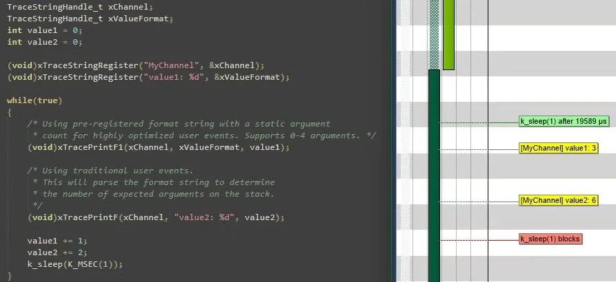 ユーザイベント（printf の高速な代替）